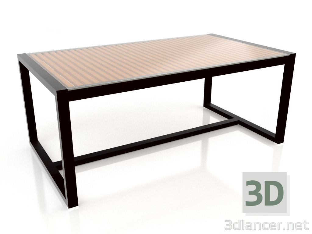 3d model Mesa de comedor con tapa de cristal 179 (Negro) - vista previa