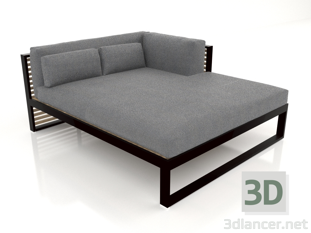 Modelo 3d Sofá modular XL, seção 2 direita (preto) - preview