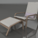 3d model Sillón con respaldo alto y puf (Bronce) - vista previa