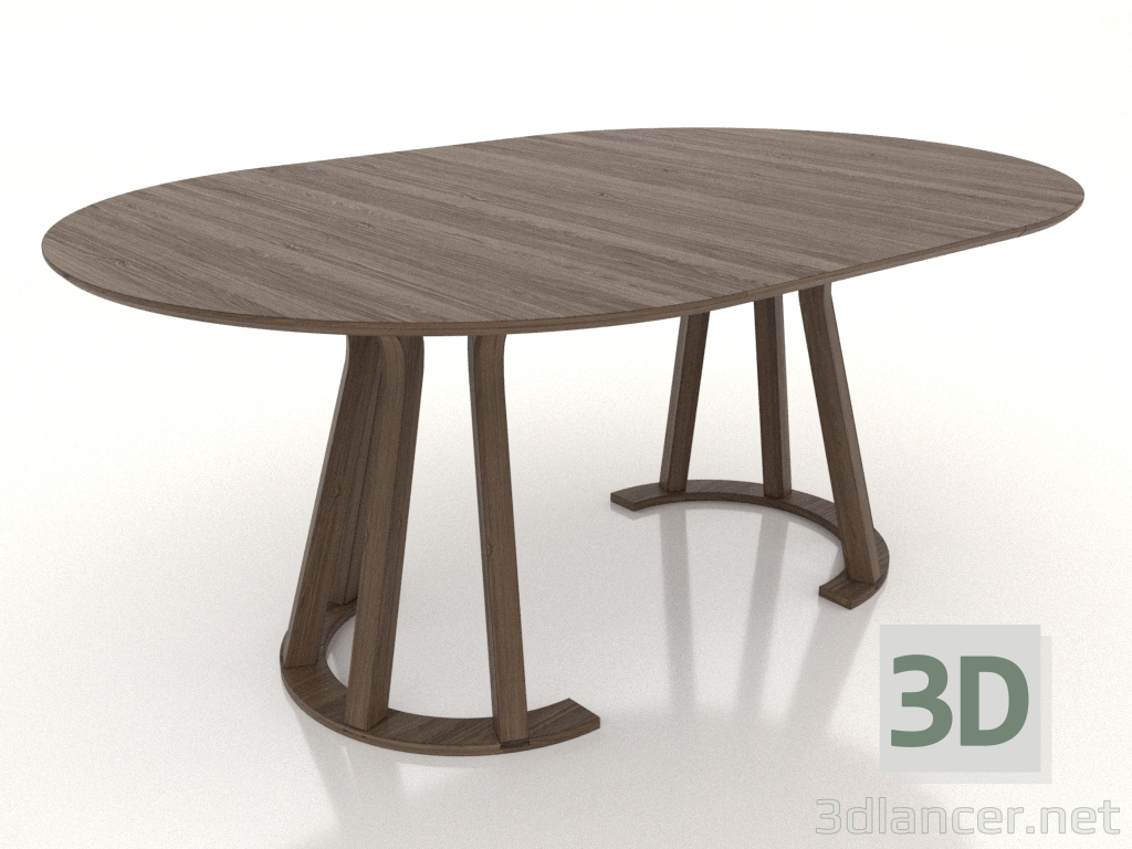 modello 3D Tavolo da pranzo TRANSFORM 1800x1200 mm (frassino noce chiaro) - anteprima