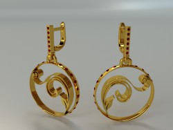 Earrings with stones and pattern