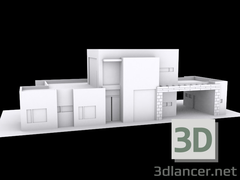 modèle 3D maison à 2 étages - preview