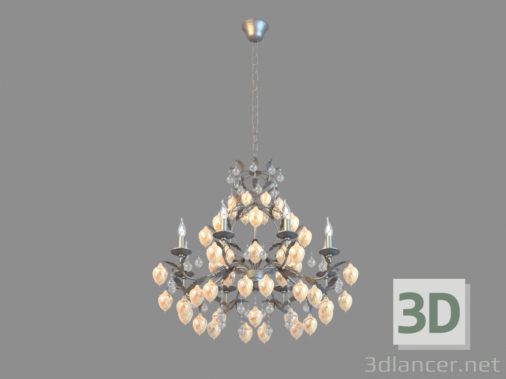 modello 3D Lampadario A1870LM-8BG - anteprima