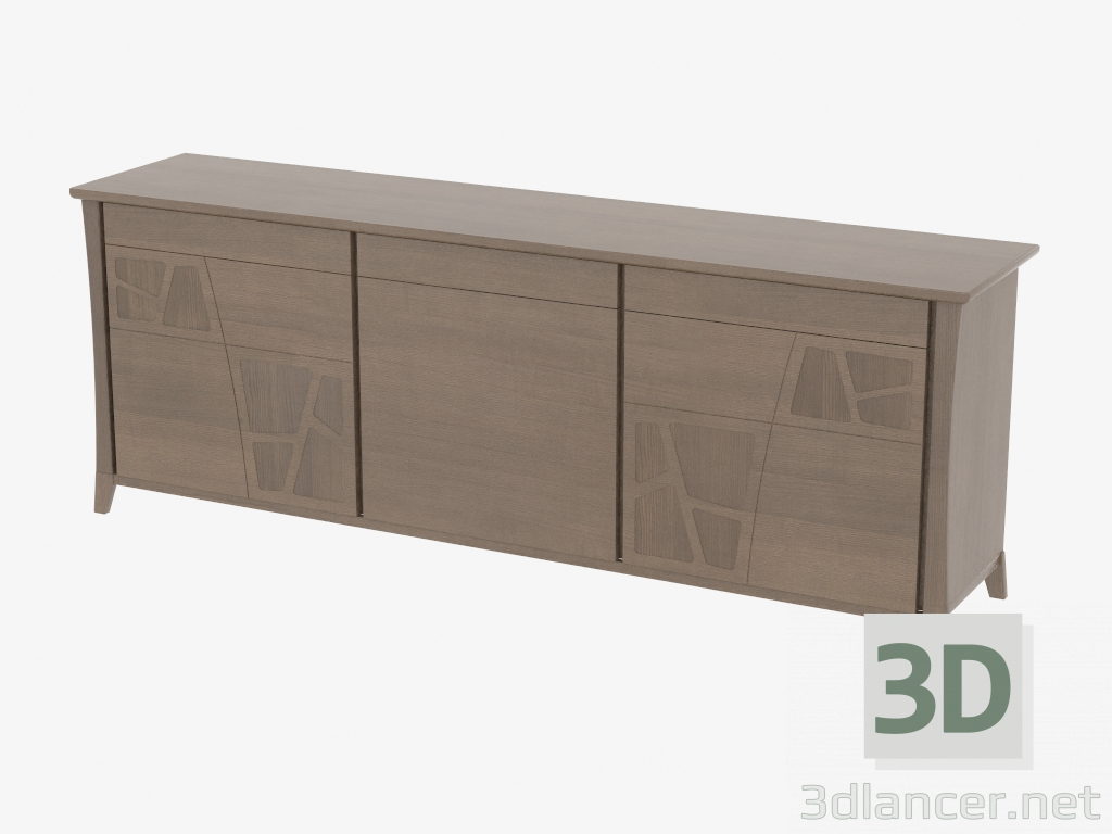 Modelo 3d Buffet 3 portas 3 gavetas nas pernas curvas CR3MOLC - preview