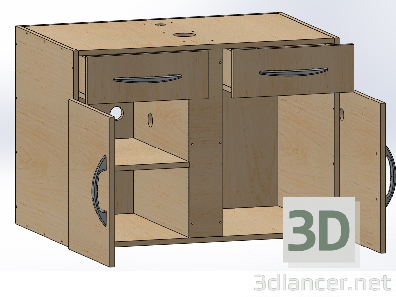 3d model gabinete de baño - vista previa