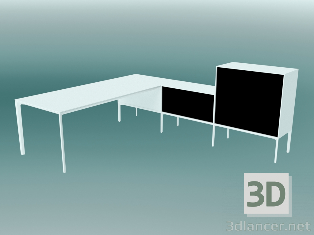 3D Modell Tisch mit Schließfächern ADD SYSTEM (L-Form) - Vorschau