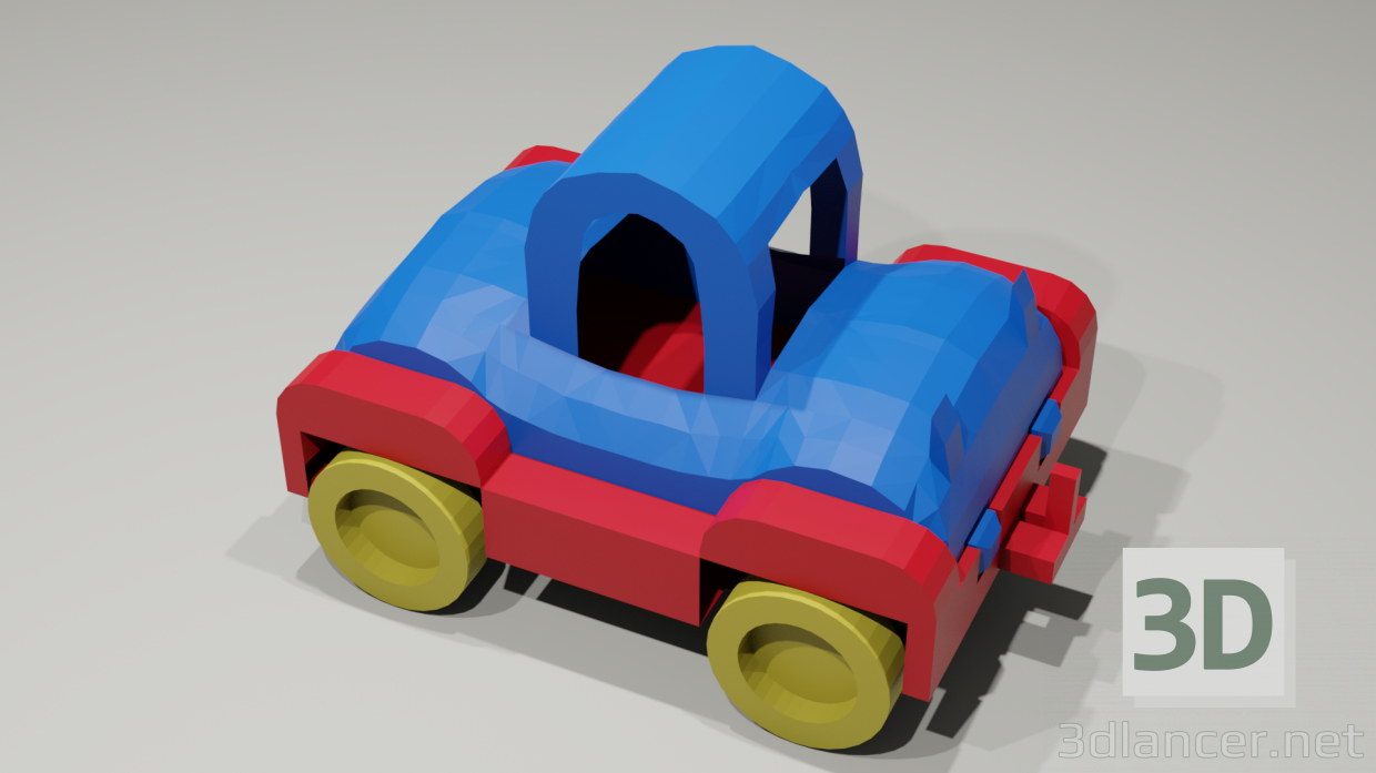 3d Toy low-poly Car модель купить - ракурс