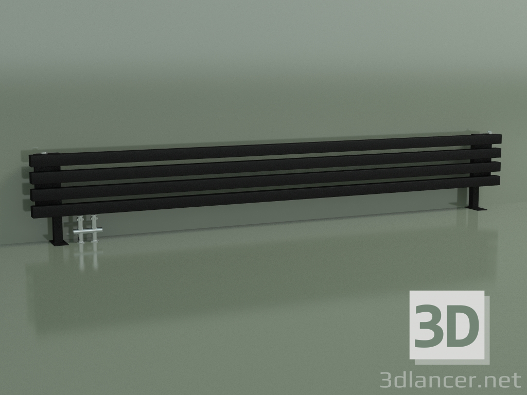 3d model Radiador horizontal RETTA (4 secciones 2000 mm 40x40, negro mate) - vista previa