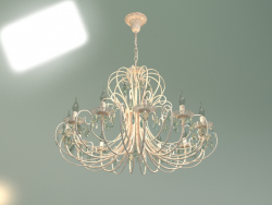 Lustre suspenso 3305-12 (branco com cristal transparente dourado Strotskis)