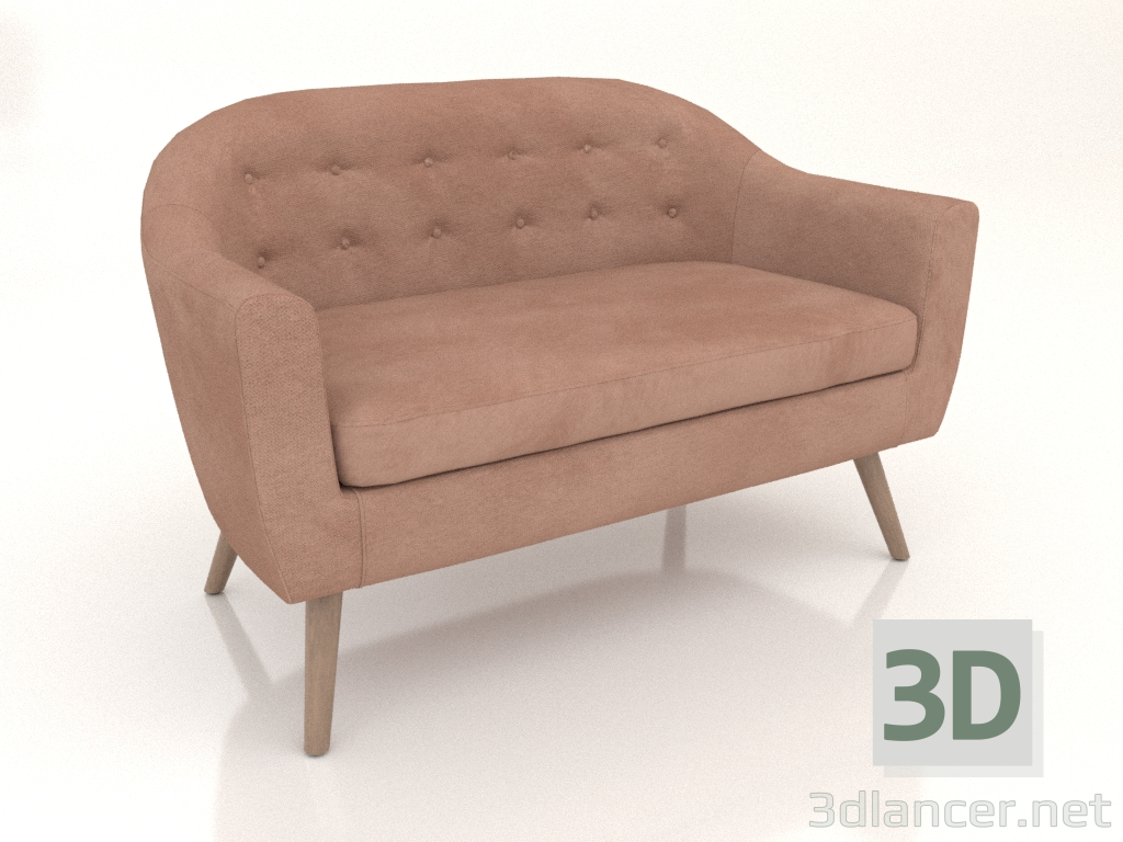 Modelo 3d Sofá Florence 2 lugares (nogueira coral) - preview