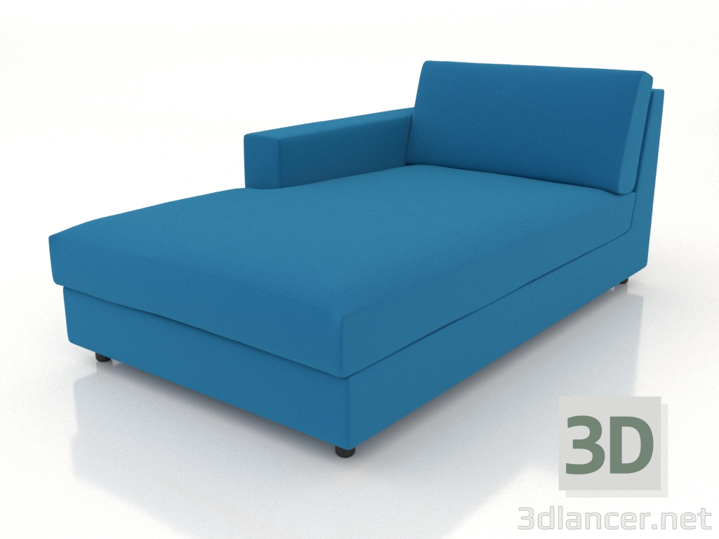 3d model Chaise longue 83 with an armrest on the left - preview