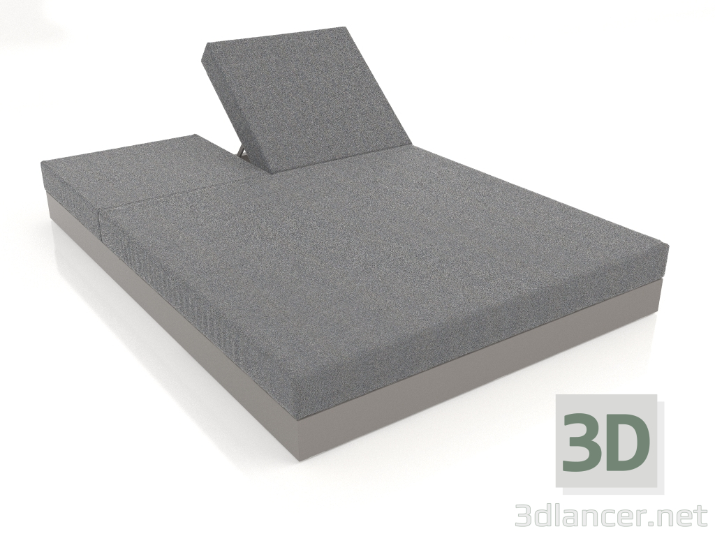 modello 3D Letto con schienale 140 (Grigio quarzo) - anteprima