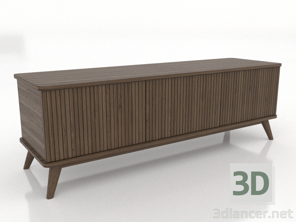 modello 3D Mobile porta TV 1500 mm (frassino alleggerito noce) - anteprima modello 3D Mobile porta TV 1500 mm (frassino alleggerito noce) - anteprima