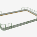 3d model Hockey court (plastic, mesh behind the goal 21x14) (7933) - preview