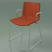 3d model Silla 0327 (sobre rieles con reposabrazos, con moldura frontal, wengué) - vista previa