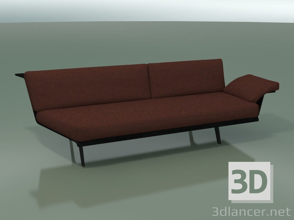 3D Modell Modul eckige Doppel Lounge 4411 (135 ° rechts, schwarz) - Vorschau