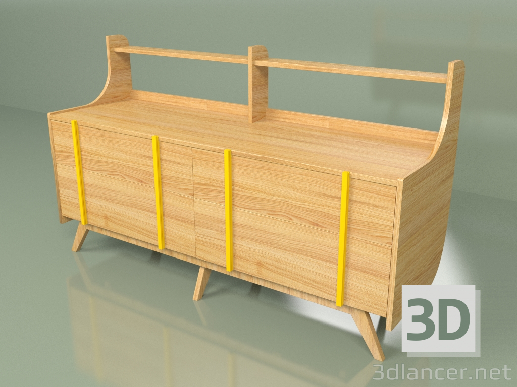 3d model Chest of drawers Woonted (mustard yellow) - preview