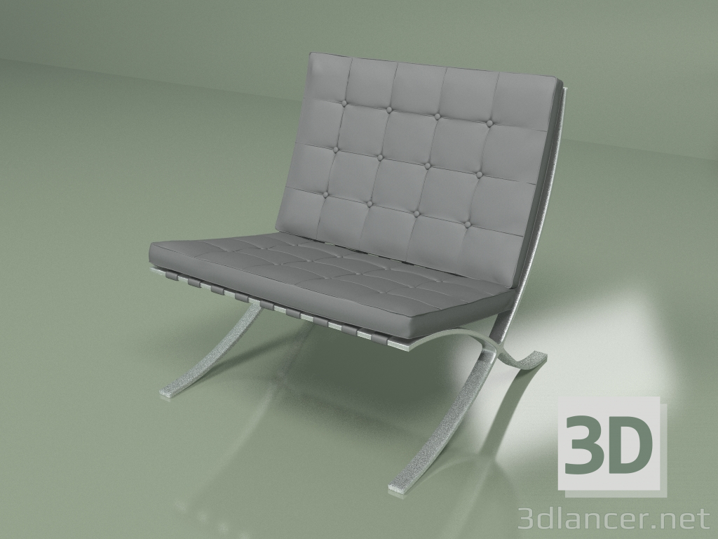 3d model Armchair Barcelona 2 (dark grey) - preview