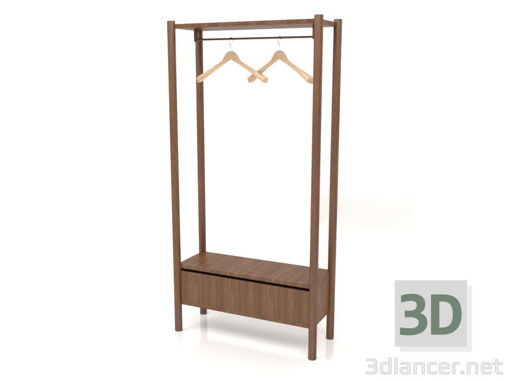 modèle 3D Cintre dans le couloir avec une armoire (800x300x1600, bois marron clair) - preview