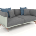 3d model 2-seater sofa (Cement gray) - preview