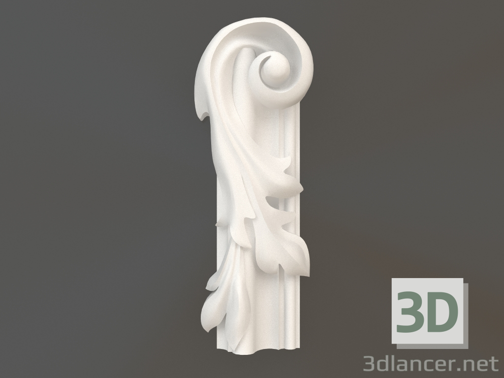 Modelo 3d Elemento de canto em gesso DELH 019-5A (165x59x30) - preview