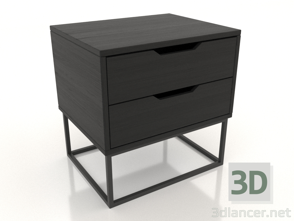 3d model Bedside table STAND DUO 500 mm (black RAL 9005) - preview