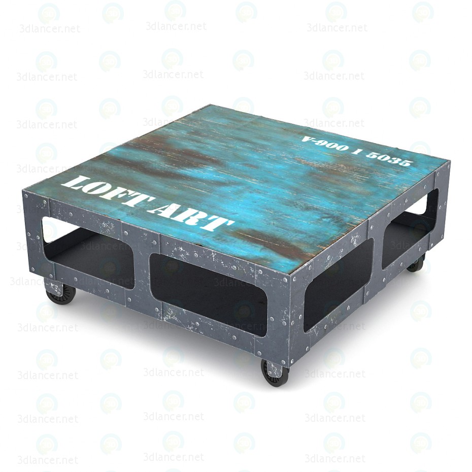 3d LOFT ART coffee table model buy - render