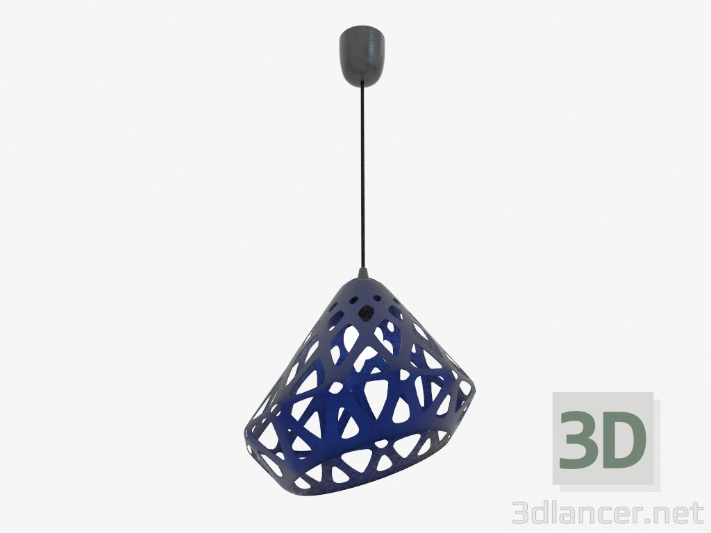 Modelo 3d Suspensão da lâmpada (azul drk fio preto escuro) - preview