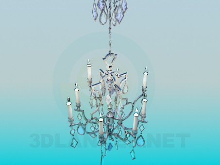 3d model Chandelier decorated with crystals - preview