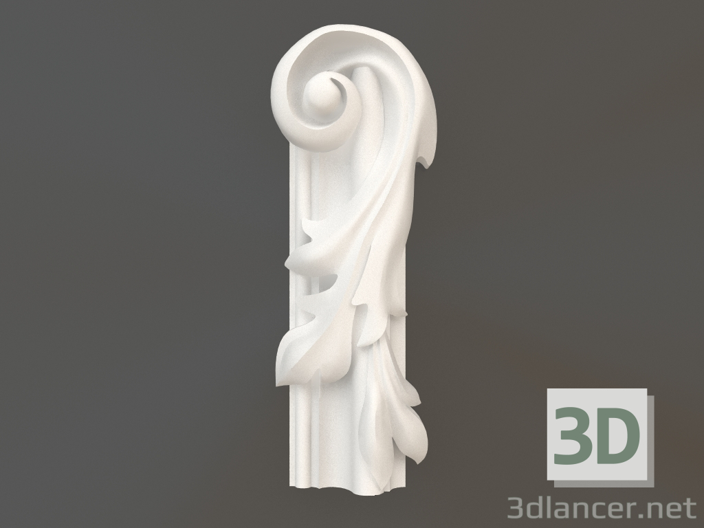 Modelo 3d Elemento de canto em gesso DELH 019-5B (165x59x30) - preview