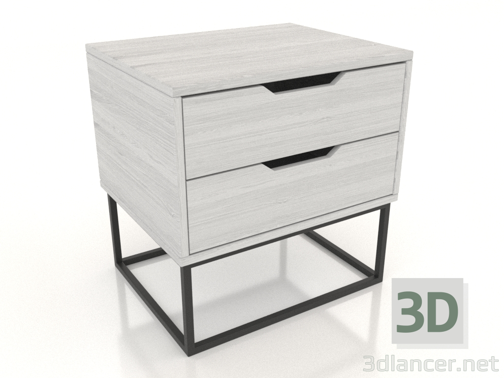 modello 3D Comodino STAND DUO 500 mm (bianco RAL 9010) - anteprima