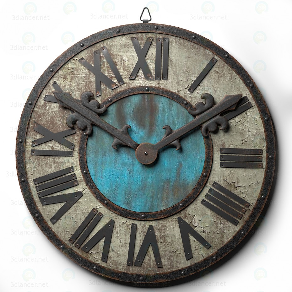 3d Wall clock Loft Style 80 model buy - render