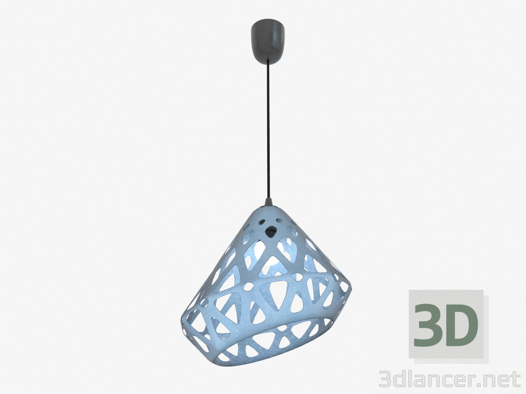 modèle 3D Lampe suspendue (fil noir bleu foncé) - preview