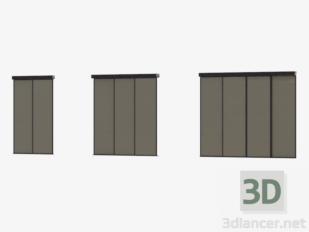 3D Modell Raumteiler von A6 (dunkelbraun glänzend schwarz) - Vorschau