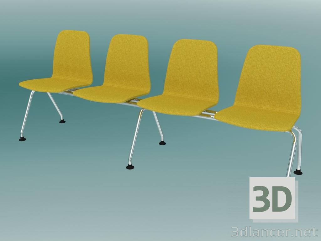 Modelo 3d Banco de quatro lugares (K41L4) - preview