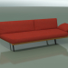 3d model Módulo angular doble Lounge 4411 (135 ° derecha, efecto teca) - vista previa