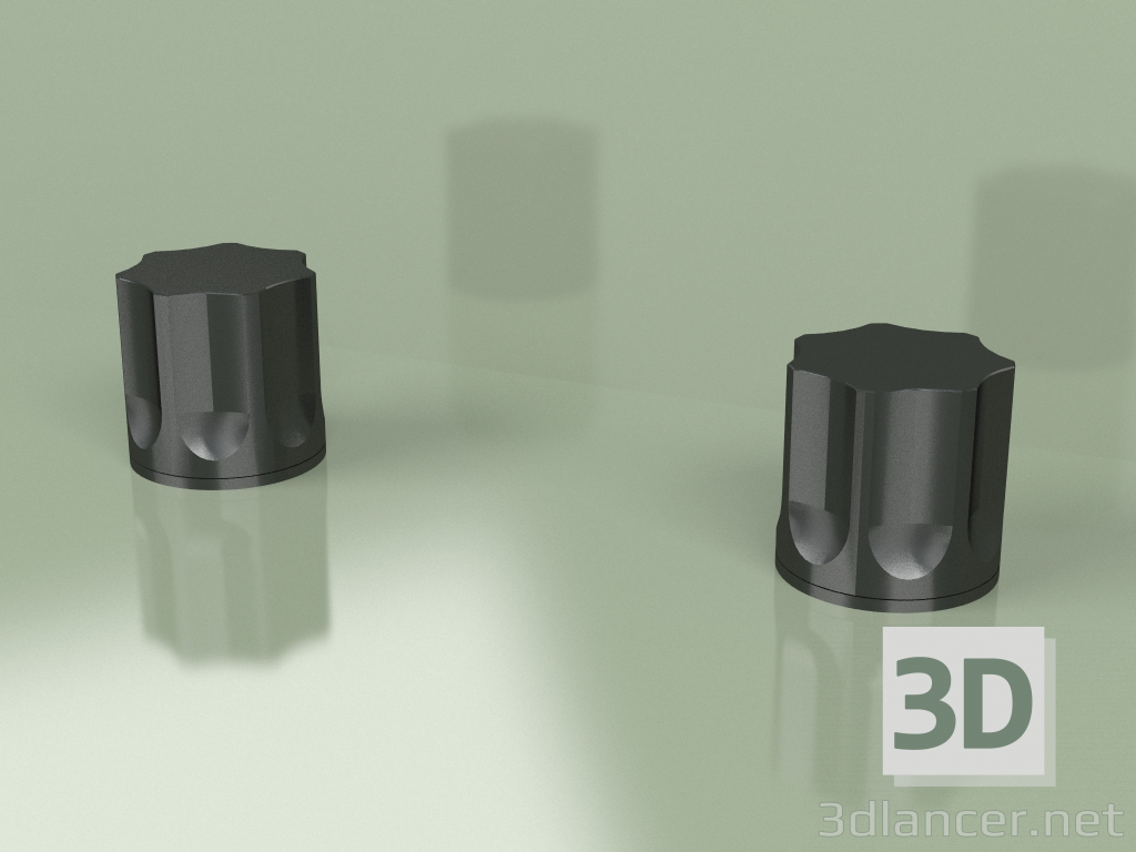 3d model Set of 2 on-site mixing shut-off valves Ø 43 mm (17 52 V, ON) - preview