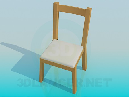 modèle 3D Tabouret avec dorsal - preview