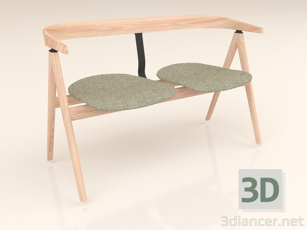 modello 3D Divanetto imbottito Ava (chiaro) - anteprima