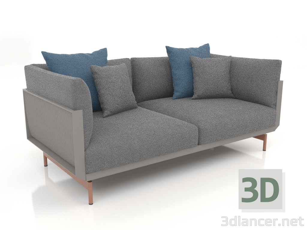 3d model 2-seater sofa (Quartz gray) - preview