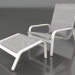 3d model Sillón con respaldo alto y puf (gris ágata) - vista previa