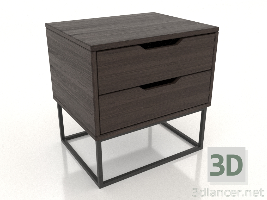 modello 3D Comodino STAND DUO 500 mm (frassino noce) - anteprima