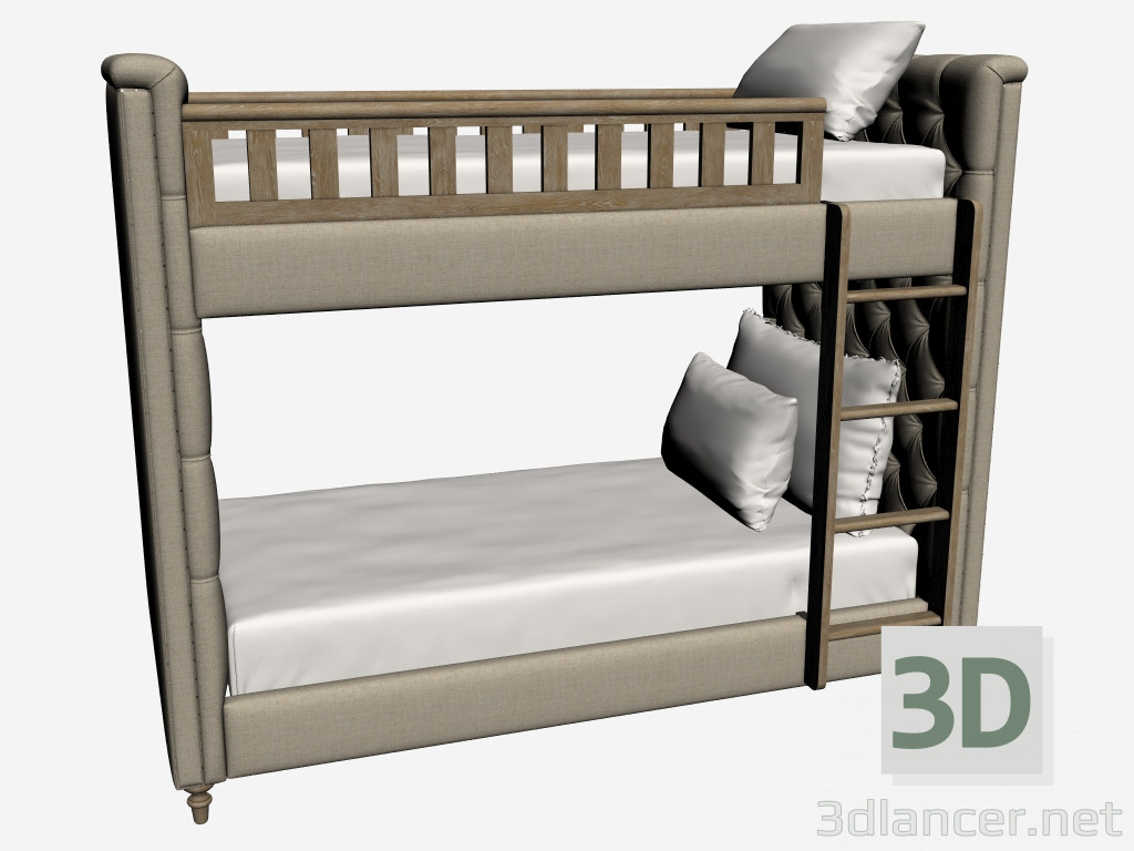 Modelo 3d Cama de beliche gêmeos (002.001-F01) - preview