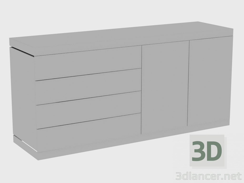 3D modeli Kabine BAKÜ DOLAP DERİ (180x50xH84) - önizleme