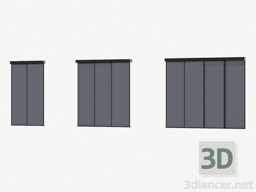 Modelo 3d Partição Interroom de A6 (prata escura marrom escuro) - preview