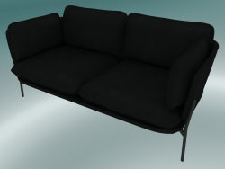 Sofa Cloud (LN2, 84x168 H 75cm, Warm black legs, Leather - Black Silk)