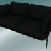 modello 3D Sofa Cloud (LN2, 84x168 H 75cm, gambe nere calde, pelle - seta nera) - anteprima