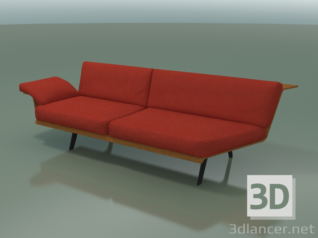 modello 3D Modulo angolare doppio Lounge 4412 (135 ° a sinistra, effetto teak) - anteprima