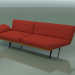 3d model Módulo angular doble Lounge 4412 (135 ° izquierda, efecto teca) - vista previa