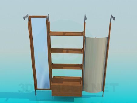 3d model Coat rack with shelves - preview